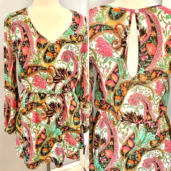 Show me your mumu Rainey Palace Paisley Pink floral dress size M coastal cowgirl - Picture 10 of 10